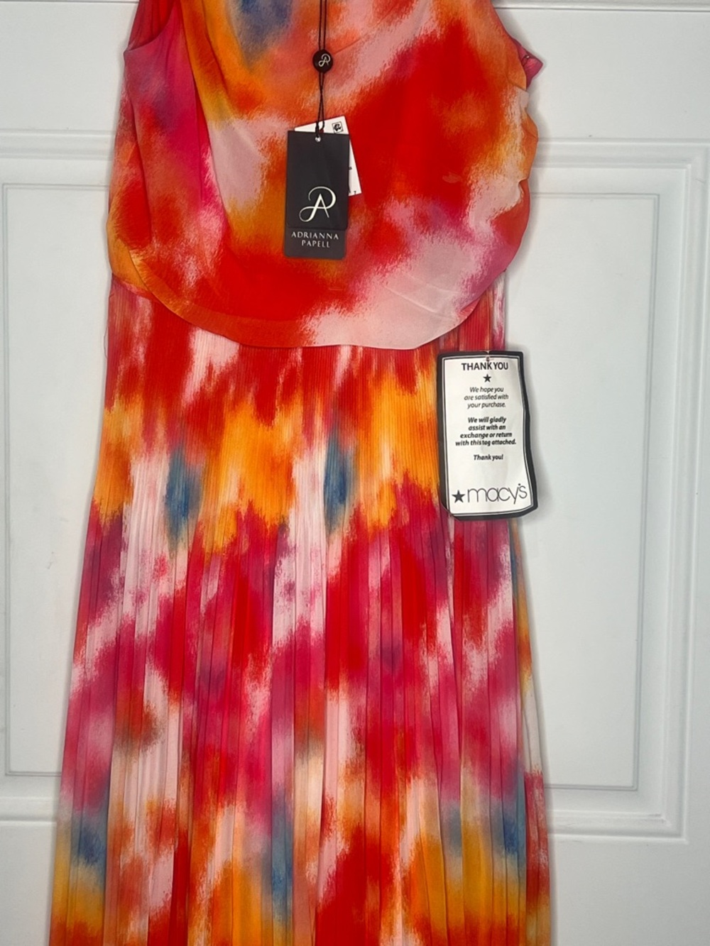 Adrianna Papell Tie-Dye One-Shoulder Maxi Dress - Vibrant Multi - Picture 2 of 4